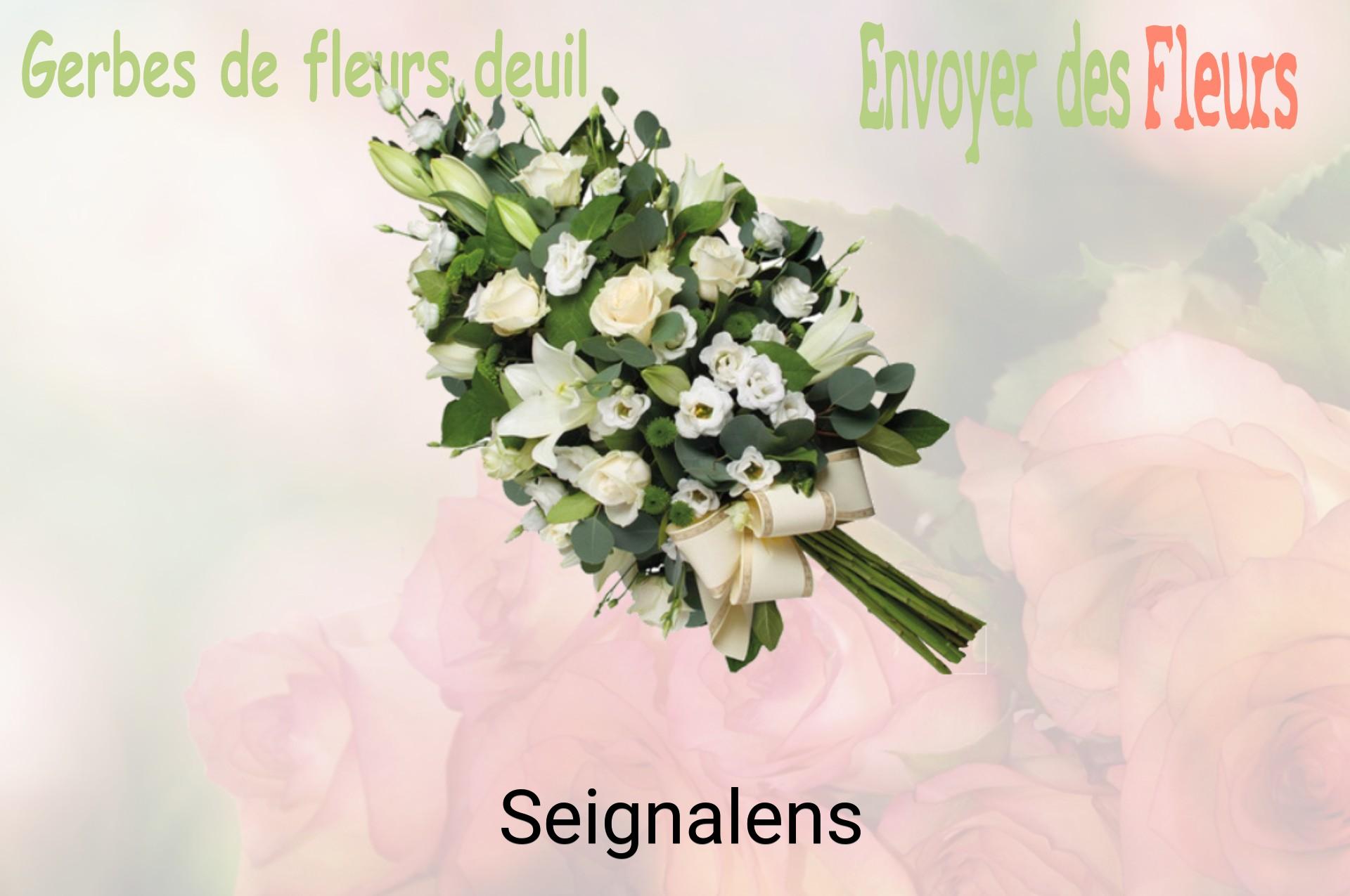 Gerbe de fleurs de deuil livrée à Seignalens